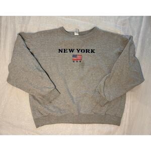 New York Embroidered USA Pullover Sweatershirt XL